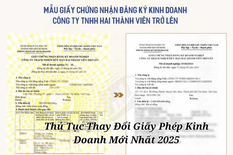 Thủ tục thay đổi giấy phép kinh doanh