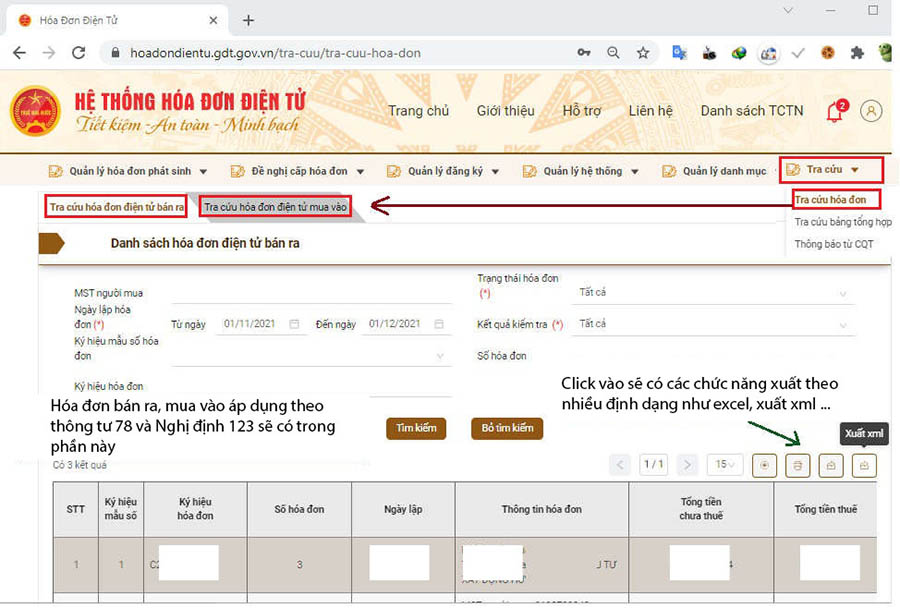 Giao diện tra cứu hóa đơn